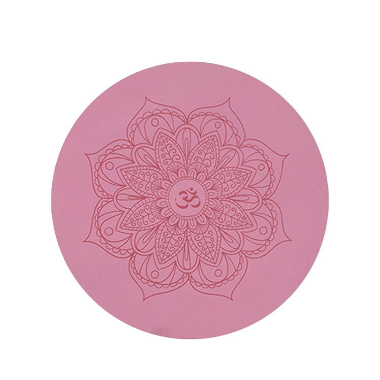 Non Toxic Pink 60cm Large Circle Thick Eco PU Rubber Meditation Round Yoga Mat