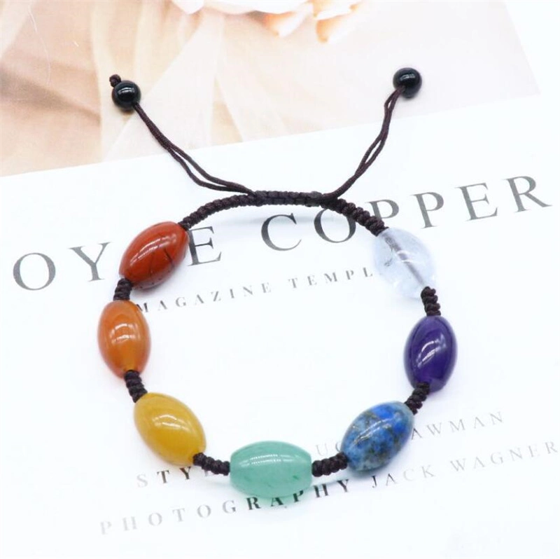 Seven Chakra Braided Natural Stone Yoga Bracelet Retro Lapis Bucket Beads Girlfriends Couple Crystal Agate Prayer Weave Bracelet