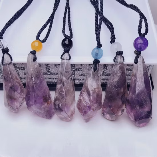 Ins – bijoux en pierre Chakra arc-en-ciel, pendentif en forme d'oeil rose, en acier inoxydable, pierres précieuses brutes de guérison, collier en cristal naturel